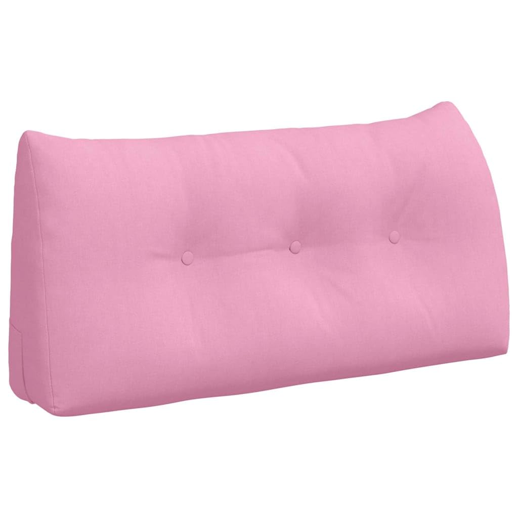 Rücken Kissen Rosa 100x24x50 cm Samt-Optik - Ergonomisches Lesekissen mit Knöpfen und Abnehmbarem Bezug - Großes Rückenkissen für Bett, Sofa und Home Office