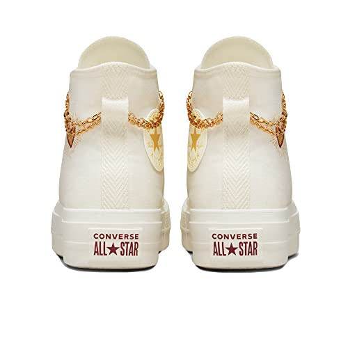 Converse Chuck Taylor All Star Lift High Top Womens Shoes Size 9.5, Color: Egret/Thriftshop Yellow-White3