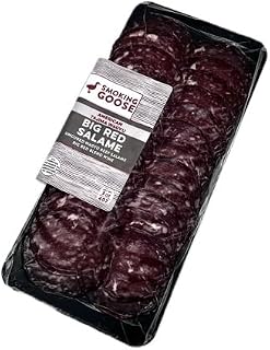 Smoking Goose American Big Red Wagyu Salame, 12 Packs of 3 oz Each, Sliced Beef Salami with Big Red Wine Blend, Porcini Mushrooms, Garlic, Black Peppercorns, Pork-Free, Ethically Raised Tajima Wagyu
