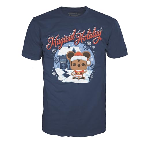 Funko Boxed Tee: Disney Holiday - Santa Mickey - Large - (L) - T-Shirt - Vêtements - Idée de à Manches Courtes pour Les Adultes Les Hommes et Les Femmes - Produits Officiels Fans