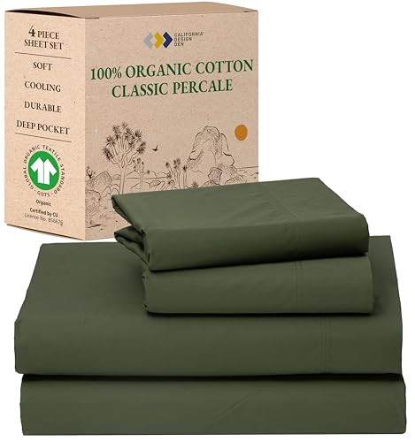 California Design Den Bedsheets King Size Bed Set - Soft 100% 100% Organic Cotton Sheets with Deep Pockets