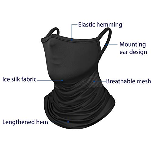 Onewell Balaclava Face Mask, Scarf à Prova de janelas, Hinged Design, Ice Silk Turban Ear Mask Pendu