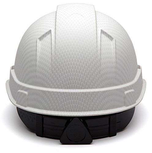 Pyramex Ridgeline Cap Style Hard Hat, 4-Point Ratchet Suspension, Matte White Graphite Pattern