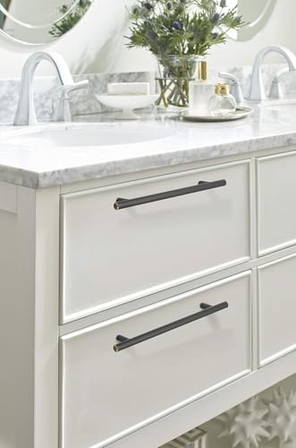Image of Amerock 10 Pack 7 inch Bar Pulls Oil-Rubbed Bronze Drawer Pull | 7 inch (178mm) Center-to-Center Mounting Distance and 9-3 /8 inches Overall Length, Durable Zinc Cabinet Hardware