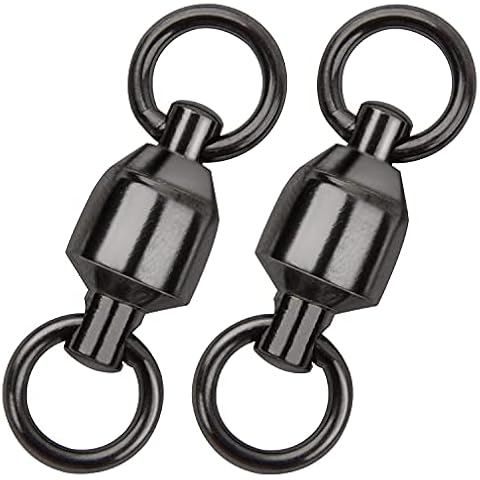 SILANON Fishing Strong Ball Bearing Swivels - Stainless Steel Fish Swivel Connectors Solid Welded Rings Fishing Tackle 100% Copper 35lb-418lb Strength for Saltwater Big Game Fishing(1# 20pcs) Cover