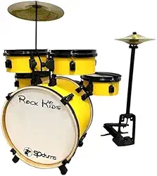 Bateria Musical Rmv Infantil Rock Kids(Bateria Infantil Amarelo)