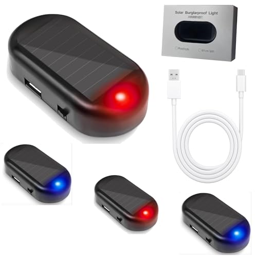 image for RQG Fake Car Alarm Light,Car Solar Power Simulated Dummy Alarm,Anti-Th