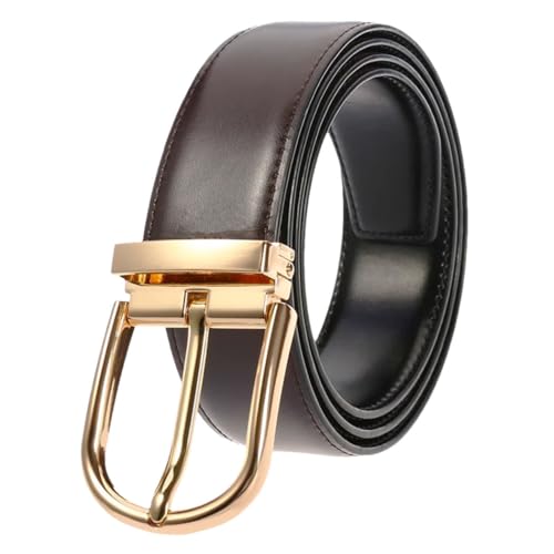 Leather Belts For Men Gold Metal Buckle Natural Leather Belt Casual Business Belts For Daily Wear