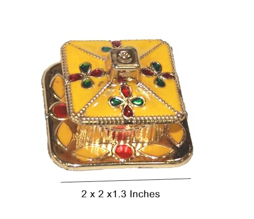 Image of Indian Dark Red Pure Kumkum Powder (Sindoor, Kumkuma, Kum Kum) For Makeup, Pooja And Other Hindu Ritual (Fancy Box 2)
