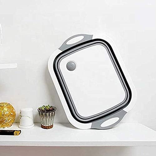 VRT Plastic Cutting Board Dish Tub, Multifunction Foldable Dish Tub, Folding Cutting Board Vegetable Washing Basket