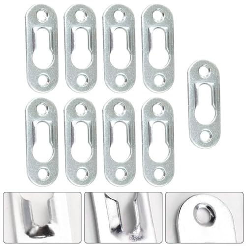Image of Metal Mirror Frame Hook Invisible Flat Bracket Wall Hanger Snap Mounting Hardware for Picture Photo Furniture Fixing 45mm x 16mm Silver(30pcs)