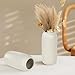 Ceramic Vase for Flowers – Modern Small Ribbed Textured Flower Vase for Home Decor, Pampas Grass, Decorative, Farmhouse, Coffee Table, Kitchen Centerpieces, Bookshelf and Home Living (Beige)