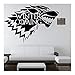 Stickers muraux Stickers muraux bricolage Maison Stark de Winterfell Badge Direwolf Stickers Home Décor for Chambre PVC mural Game of Thrones décalque de vinyle Wall Sticker Décoration chambre