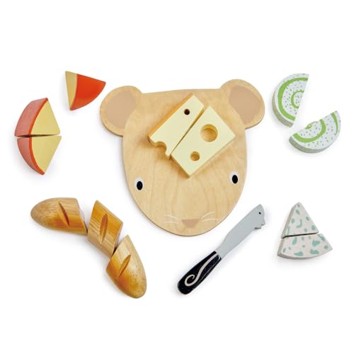 Tender Leaf Toys set madera para cortar quesos y pan miniatura 1