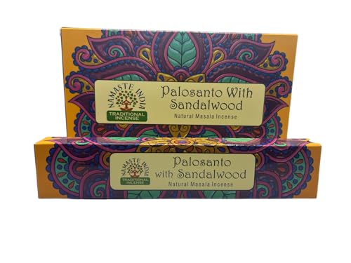 Encens Namaste Mandala Masala - Traditionnel indien Agarbathi - Fait à la main - 1 paquet - HOSTENATURA (Palo Santo et Sandalo)