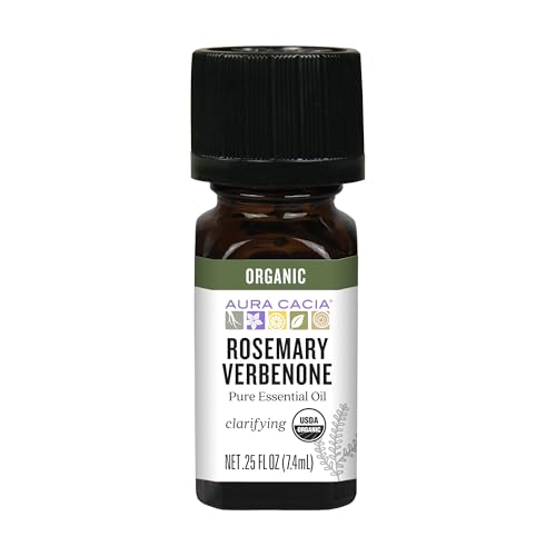 Huile essentielle romarin verbénone bio Aura Cacia solution naturelle pour purifier le teint
