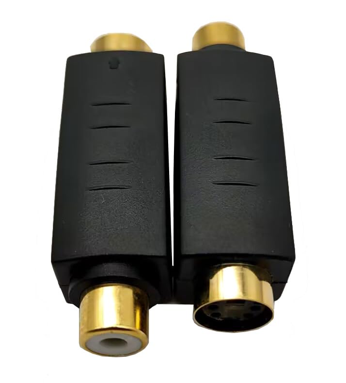 Miniatura 3 de Traovien S-Video hembra a RCA hembra adaptador de cable compuesto de 4 pines adecuado para micro teléfonos y equipos de audio y más (2 piezas)