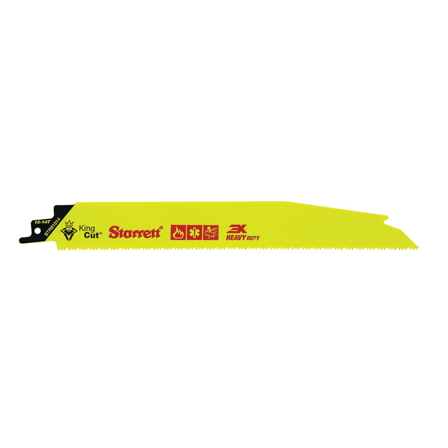 Starrett Bi-Metal Reciprocating Saw Blade - 5 Pieces BTR91014-5 King-Cut 225 mm/9" Inch 10-14TPI Unified Shank Heavy Duty Cutting - Compatible with Bosch Dewalt Makita & Many Others