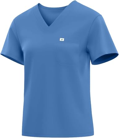 Athletic Scrub Tops for Women, V-Neck Stretch Nurse Uniform