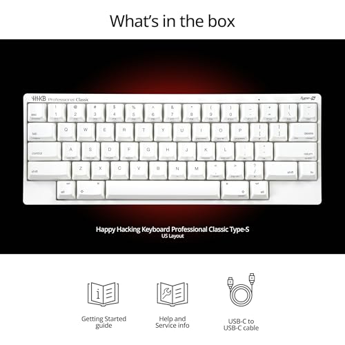 Image of HHKB - Happy Hacking Keyboard Professional Classic Type-S Snow (Wired, USB-C, Silent, Mac, Windows, Snow, Printed) with 2-Year Advance Exchange Warranty