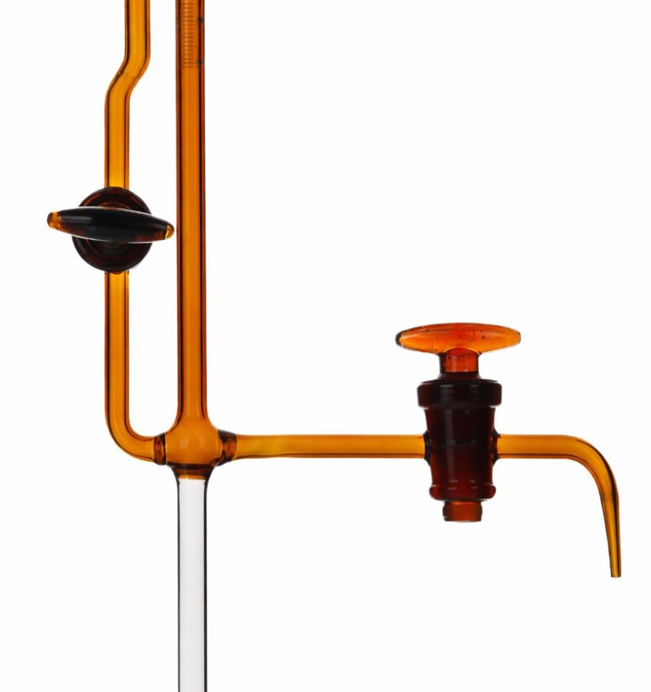 Mikrobureta, Zestaw mikrobiuret klasy A 0,01 ml Szkło borokrzemianowe Kwasowe Alkalia 1 ml–10 ml Przezroczysty/bursztynowy(Clip White Glass piston 1ml)