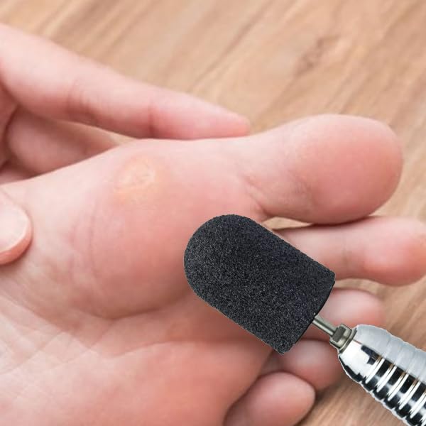 50 Schleifkappen 10 Mm, Körnung #180 – Für Fusspflege, Braun