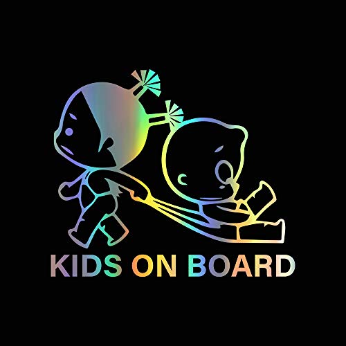 Image of Meitinalife Kids on Board Stickers Baby ON Board Funny Car Stickers and Decals Baby in Car Styling Bumper Sticker Windshield Window Vinyl Decal for Car Body Door Decoration 5.27"x6.69" (4)