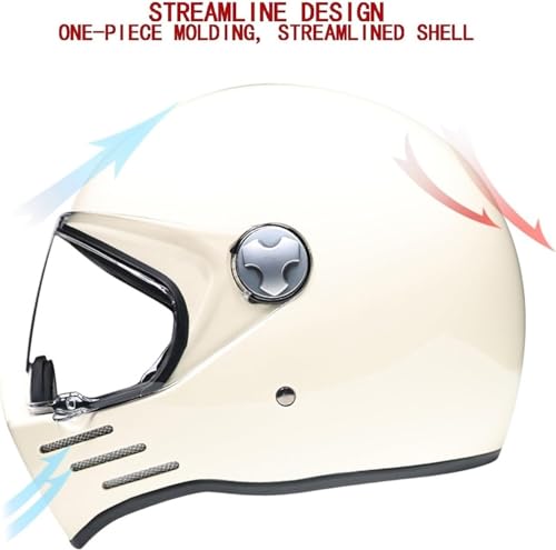 Casques de moto rétro avec visière transparente antibuée M