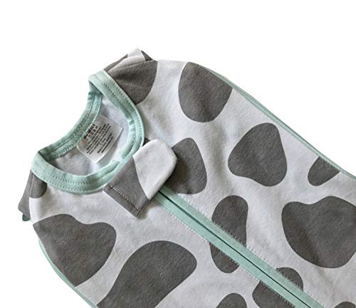 Image of Woombie Grow with Me Baby Swaddle, Convertible Swaddle Fits Babies 0-9 Months, Expands to Wearable Blanket for Babies Up to 18 Months, Moo Gray