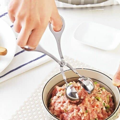 EliteKoopers 1Pcs Medium Kitchen Tool Meatball Maker Spoon Non Stick Meat Baller thick Stainless Steel