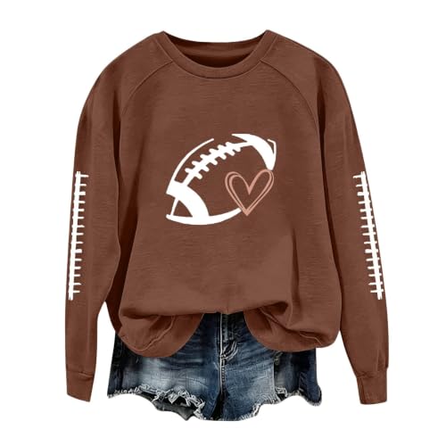 Football Mom Sweatshirts For Women Plus Size Pullover Long Sleeve Shirts - image 3
