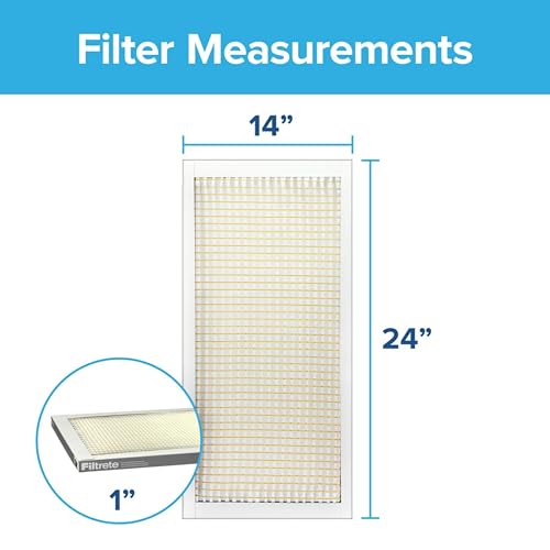 Image of Filtrete 14x24x1 Air Filter MERV 5, 6-Pack AC Furnace HVAC, MPR 300 Basic Dust Defense, Removes Lint, 3-Month Pleated Electrostatic