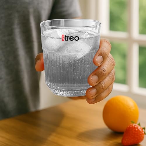 Image of Treo by Milton Aurora Water Tumbler I Premium Glass Set of 6, 310 ml Each for Water, Cold Drink I Perfect for Home, Restaurants and Parties