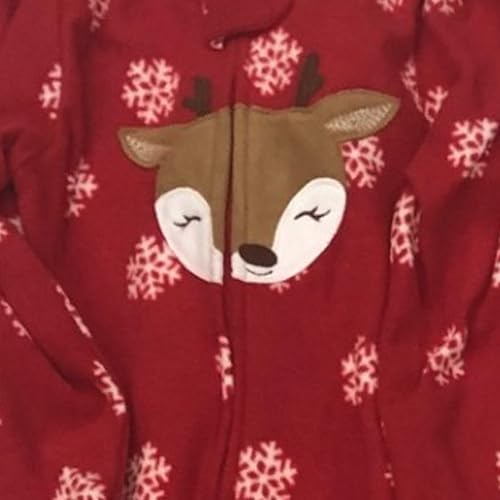 Carters Infant & Toddler Girls 2PC Santa & Reindeer Holiday Sleeper Pajamas2