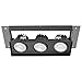 Maxxima 4 in. 3 Head Black Trimless Slim Square Recessed Anti-Glare LED Gimbal Downlight Canless IC Rated 3000 Lumens 5 Color Temperature Selectable 2700K/3000K/3500K/4000K/5000K Dimmable 90 CRI
