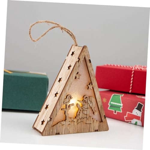 LABRIMP Iluminar Enfeite De Natal Decoração Em Miniatura Enfeites De Casa Iluminada Pingente De Jesu