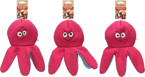 Flamingo Hundespielzeug Fronne Oktopus Emoji – Rosa – 40 cm | Schwimmfähig, strapazierfähig & unterhaltsam!