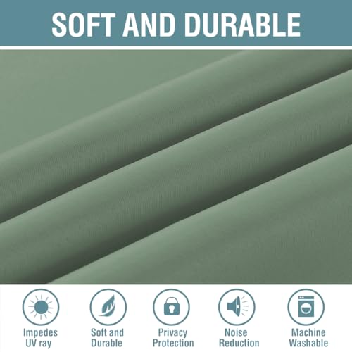 Image of H.VERSAILTEX Blackout Curtain for Bedroom Small Window Kitchen Blackout Curtains 45 inch Length Energy Saving Solid Grommet Blackout Drape, One Panel, Green Bay, 52 inch W x 45 inch L