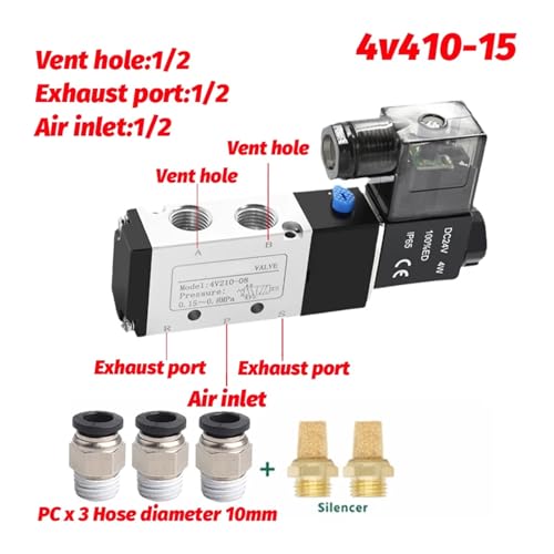 Électrovanne 4V210-08 haute précision commande d'air industrielle AC220V - 3