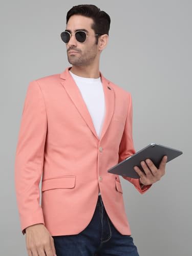 Image of Cantabil Self Design Full Sleeves Notch Lapel Casual Blazer for Men | Casual Blazer for Men | Men Blazer for Casual (P MBZC00057)