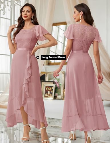 BeryLove Formal Dresses for Women 2025 Wedding Guest with Slit Cocktail Elegant Lace Long Prom Dress2
