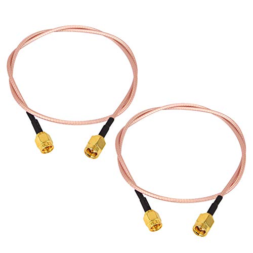 Boobrie 2 X Cable SMA Macho Macho 50cm Cable de WiFi Antena Cable Coaxial SMA Macho a SMA Macho Conector SMA Macho RG316...