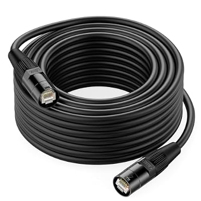 EBXYA Cat5e Ethernet Cable 10ft - Professional Shielded Cat5e Network Cable with Strong RJ45 Connectors for Stage, Audio, Video and Networking Applications, Black