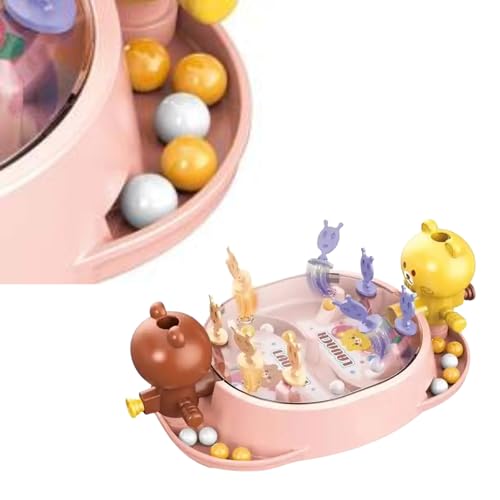 Image of Lefan Pinball Game for Kids 4 5 6 7 Years Pinball Game Kids Aged 3-7, Mini Pin Ball Board Game for 2 Players Educational Space-Themed Toy Birthday Gift for Boys Girls Family Game (Pink)
