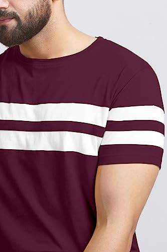 Image of AUSK T-shirt for Mens Double Stripes on Chest
