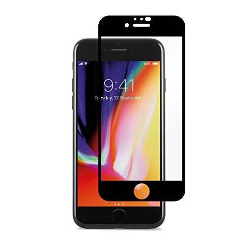 Moshi iVisor AG Screen Protector for iPhone SE 2020/8/ 7, Anti-glare, Matte, Easy-installation, Full Screen Protection, Washable & Reusable, Scratch & Fingerprint Resistance, Black