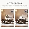 Yaheetech Lift Top Coffee Table with Hidden Compartment and Storage Shelf, Rising Tabletop Dining Table for Living Room Reception Room, 38.6in L, Espresso #3