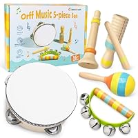 Musikinstrumente für Kinder ab 3 Jahre, Commodum Montessori Instrumente Kinder, Musikinstrumente Baby Holzspielzeug, Trommel Baby Musikspielzeug, Geschenke für Jugen Mädchen Vorschulbildung 3+