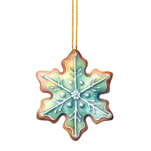 Snöflingformade juldekorationer - 2D platt akrylhänge | Hängande julgransprydnader - för gran fest trädgård utomhus