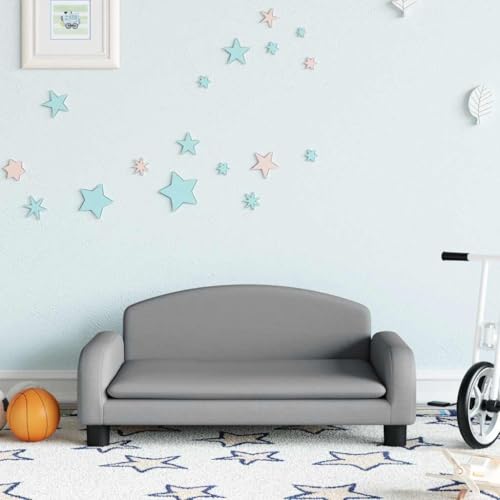 sephironlbb Sofá infantil gris claro de tela con marco de madera maciza de pino, 70 x 45 x 30 cm, para habitación de los niños, muebles estables para niños pequeños, para sentarse, jugar y relajarse